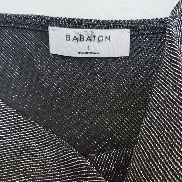 𝅺BABATON Cowlnech Black Mettalic Camisol - Picture 7 of 10